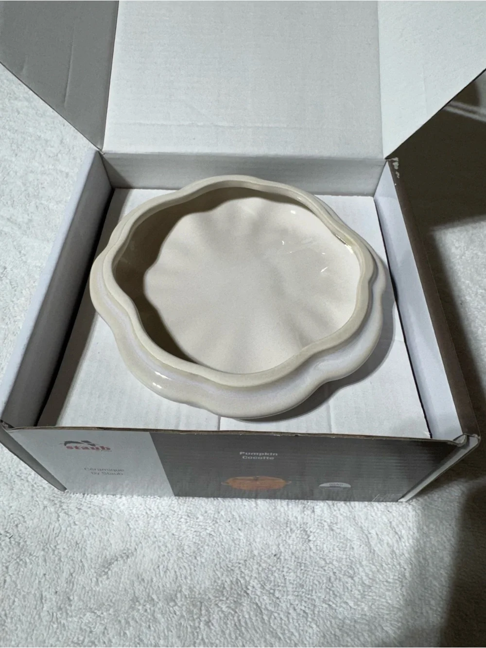 Staub Cream Pumpkin-Shaped Enameled Cast Iron Cocotte